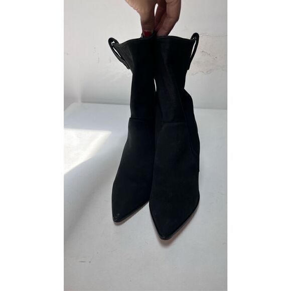 Schutz Women's Black Mackie Nubuck Leather Mid Block Western Booties Size 9 NWOT - Picture 11 of 11